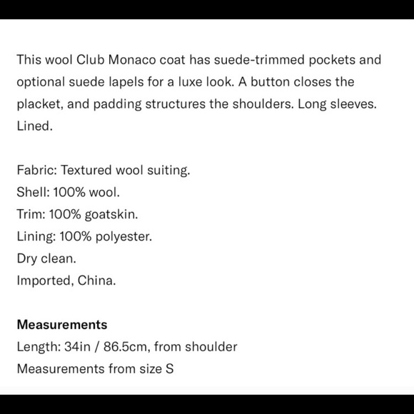 Club Monaco Wool Coat - Picture 11 of 11